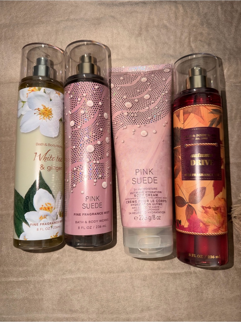 Bath & Body Works Pink Suede Mist & Cream Set - Pink
